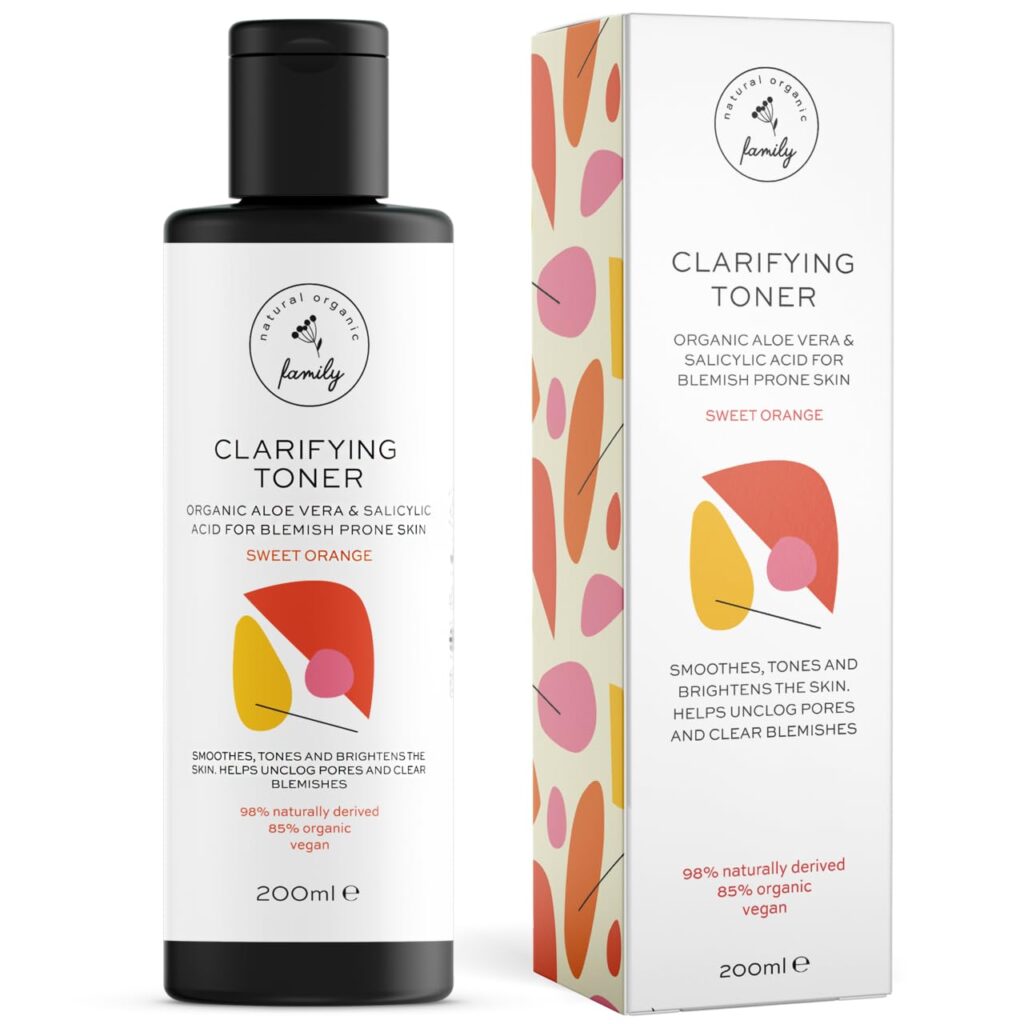 Clarifying Toner for Face - Salicylic Acid Toner - Spot and Oil Control, Cruelty-Free Skincare by The Natural and Organic Family - 7.04 oz