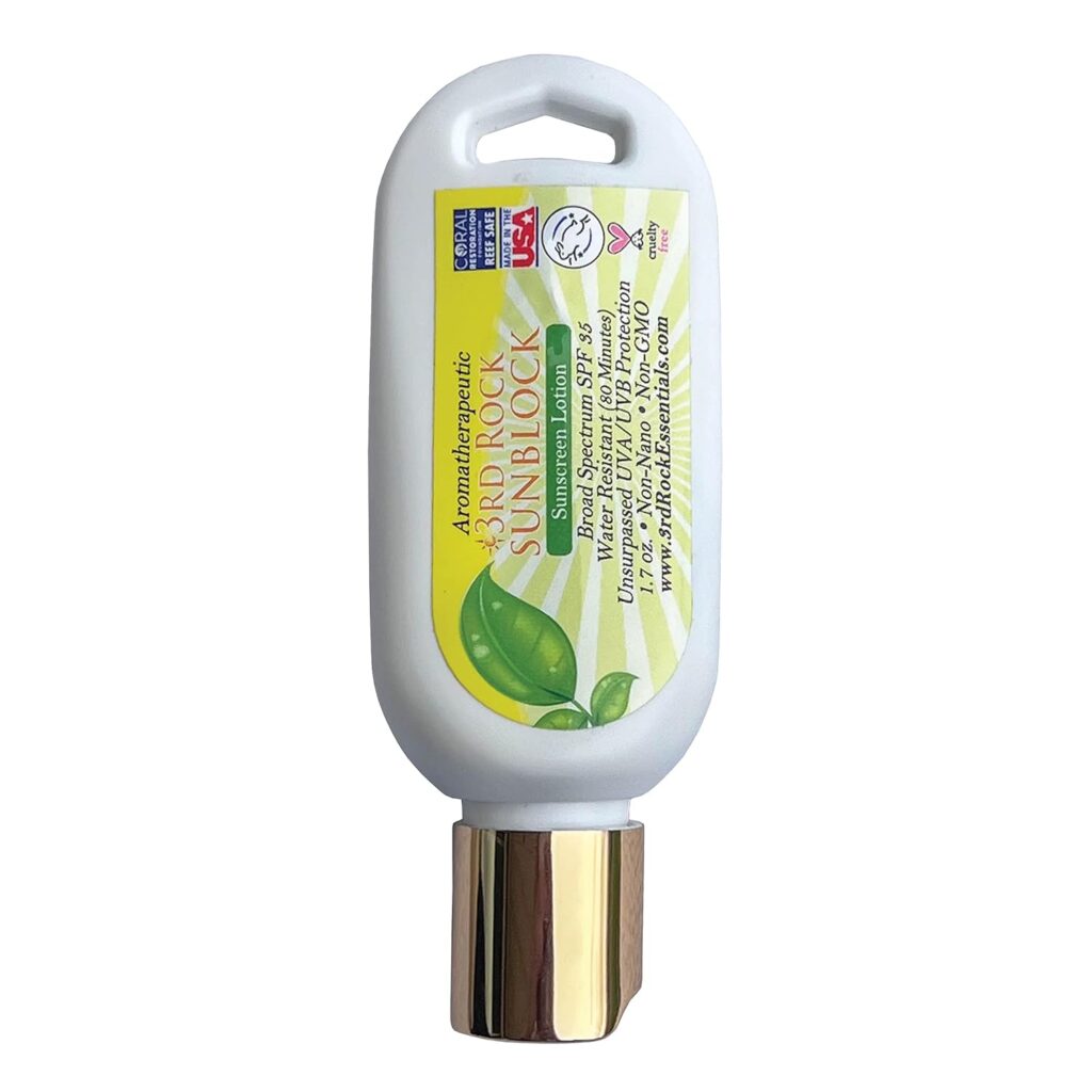 3rd Rock Essentials | Travel Size Sunblock SunScreen Lotion SPF 35+ | Travel Sized All Natural Organic Zinc Unscented Sunscreen for Sun Protection | All Natural Personal Care (1.7 oz | Single)